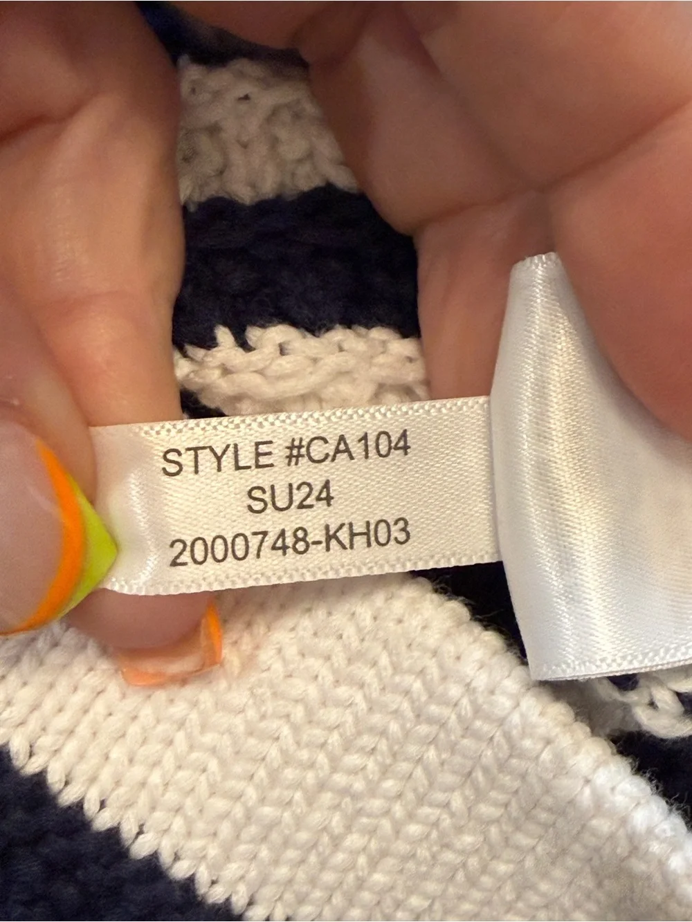 NWT! J.Crew Navy White Striped V-Neck Cardigan Sweater Size Small 6003